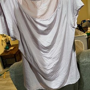 TORRID SPORT SHIRT. Drape neckline, light purple.